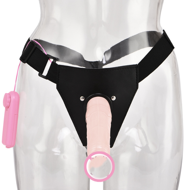 Natural Strap-On Vibrating Dildo