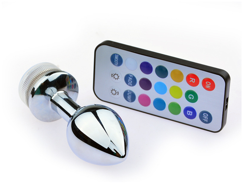 Booty Sparks Remote Control Light Stainless Steel Anal Plug