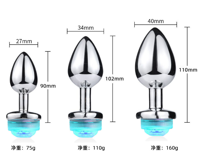 Booty Sparks Remote Control Light Stainless Steel Anal Plug