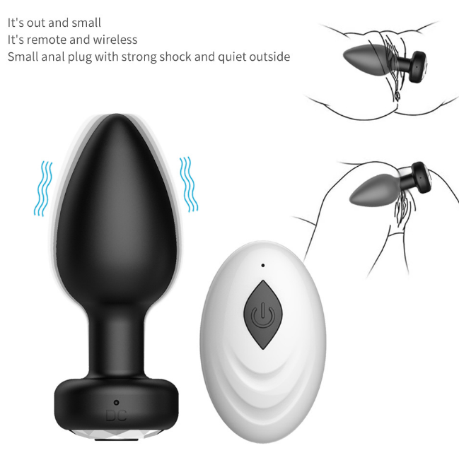 Secret Taper Vibrating Anal Plug With Remote Controller