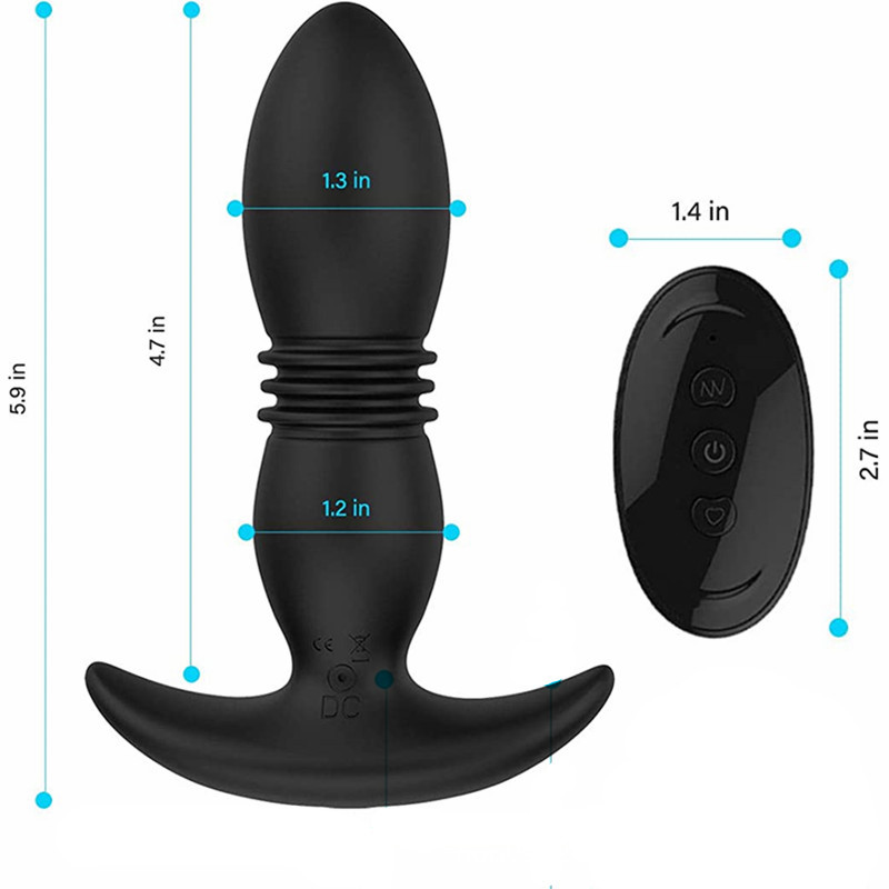 Wild Thrusting Vibrating Anal Plug With Remote Controller