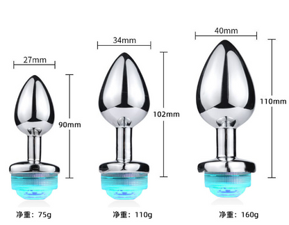 Booty Sparks Remote Control Light Stainless Steel Anal Plug