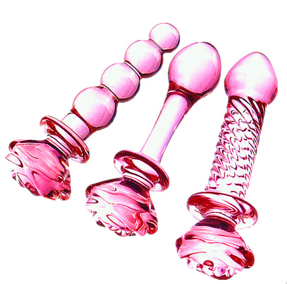 Rose Pink Glass Anal Slider