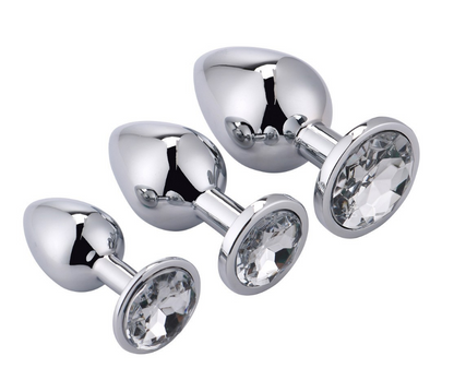 Gem Stainless Steel Anal Plug Set (3 Pieces)