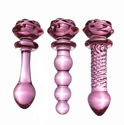 Rose Pink Glass Anal Slider