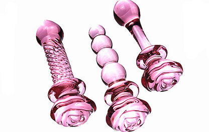 Rose Pink Glass Anal Slider