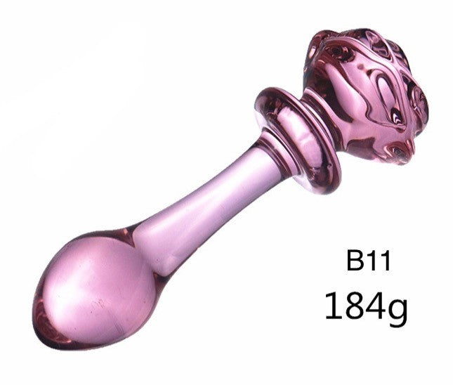 Rose Pink Glass Anal Slider