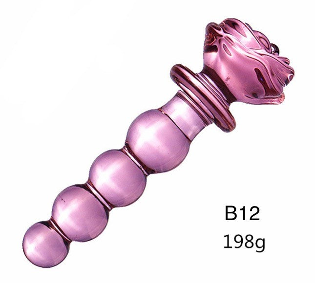 Rose Pink Glass Anal Slider