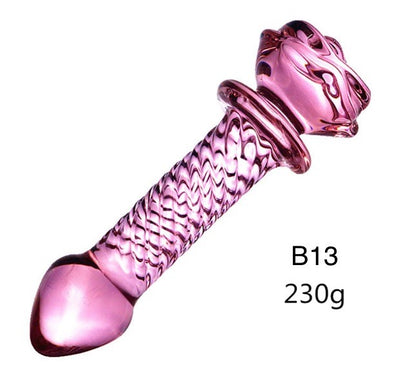 Rose Pink Glass Anal Slider